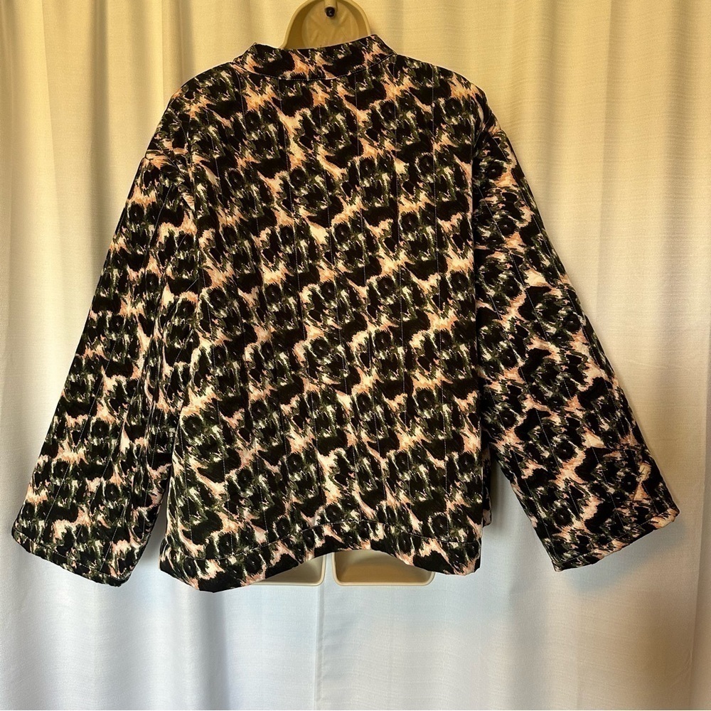 New NWT Rachel Comey Olive Green Leopard Print Cropped Quilted Jacket Size 2X - Picture 5 of 12